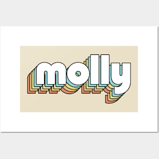 Molly - Retro Rainbow Typography Faded Style Posters and Art